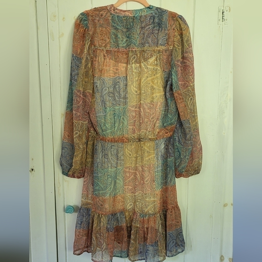 Boston Proper Patchwork Paisley Button-front Long… - image 9